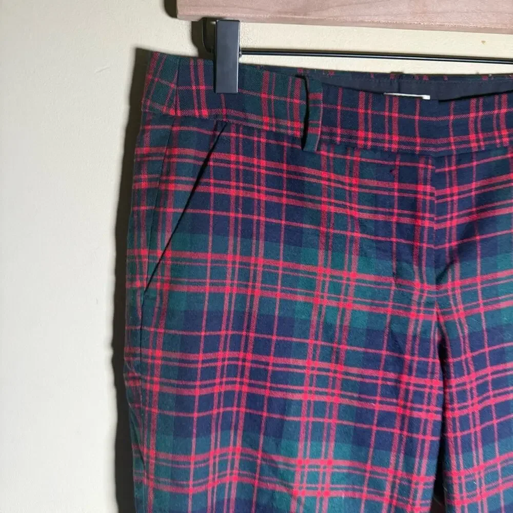 J.CREW wool blend plaid preppy holiday wear pixie trousers 6
